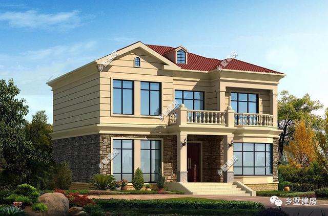 二層歐式現(xiàn)代農(nóng)村自建房設(shè)計(jì)圖，與其負(fù)債累累的還房貸，不如回家花30萬(wàn)蓋一棟漂亮的小別墅