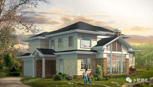 二層歐式現(xiàn)代農(nóng)村自建房設(shè)計(jì)圖，與其負(fù)債累累的還房貸，不如回家花30萬(wàn)蓋一棟漂亮的小別墅