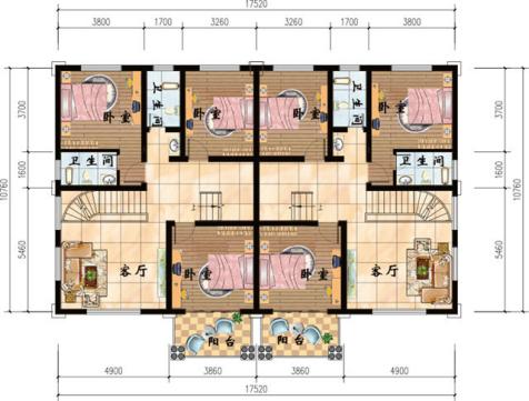 4款農(nóng)村雙拼別墅圖，不同風(fēng)格簡(jiǎn)單實(shí)用造價(jià)低，兄弟一起建房的最佳選擇