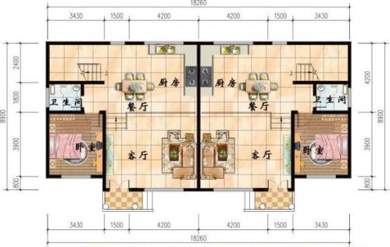 4款農(nóng)村雙拼別墅圖，不同風(fēng)格簡(jiǎn)單實(shí)用造價(jià)低，兄弟一起建房的最佳選擇
