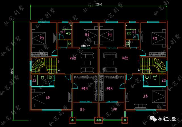 新款三層大氣歐式雙拼聯(lián)拼別墅設(shè)計(jì)圖，看了都喜歡