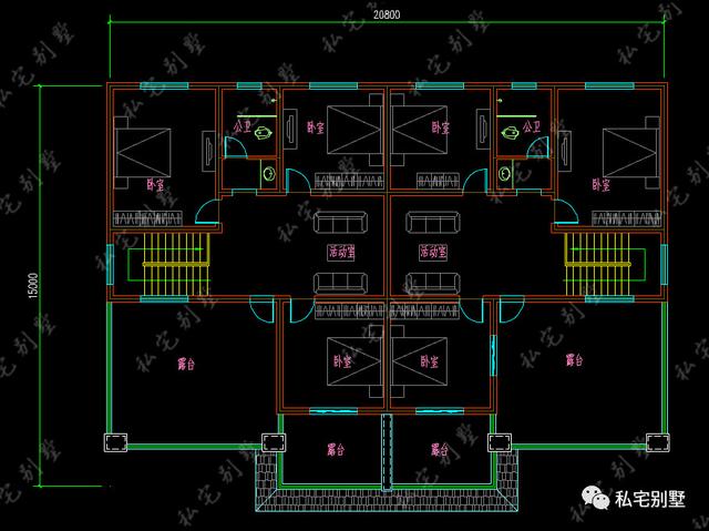 新款三層大氣歐式雙拼聯(lián)拼別墅設(shè)計(jì)圖，看了都喜歡