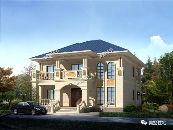 12X14米二層農(nóng)村別墅圖，5室2廳，經(jīng)典的歐式風(fēng)格沉穩(wěn)又大氣