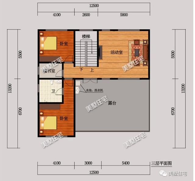 12X13米三層歐式農(nóng)村別墅圖，外觀靚戶型贊，給你田園牧歌般的生活