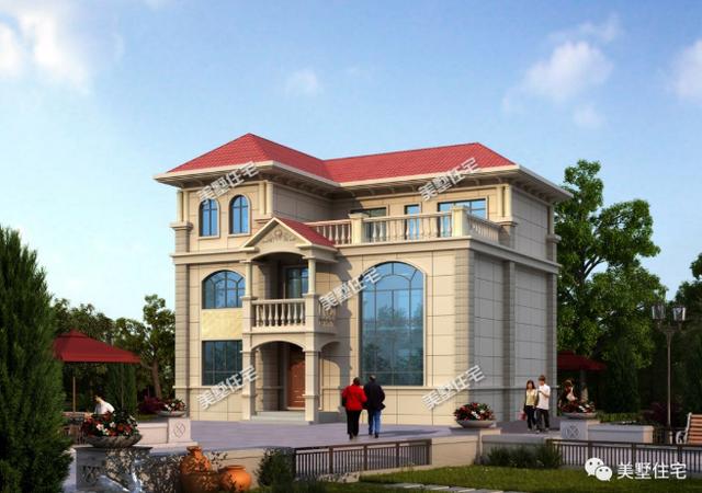 12X13米三層歐式農(nóng)村別墅圖，外觀靚戶型贊，給你田園牧歌般的生活