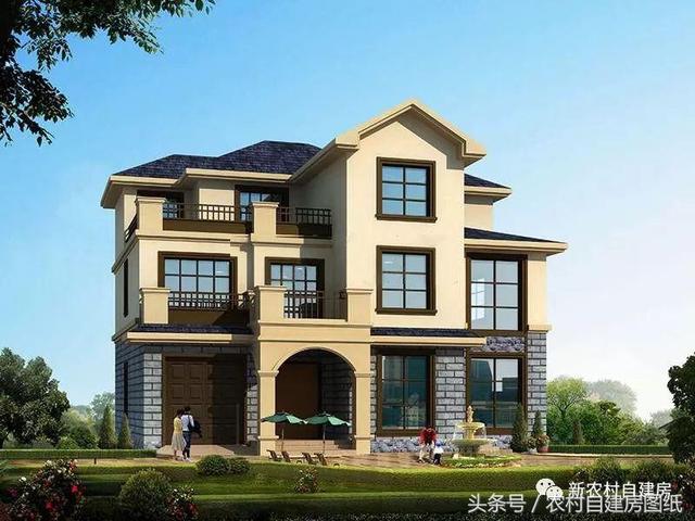 4款豪華農(nóng)村自建別墅圖，款款帶堂屋，配以園林庭院，假山水景，這樣的豪宅城里人有再多的錢也買不起。