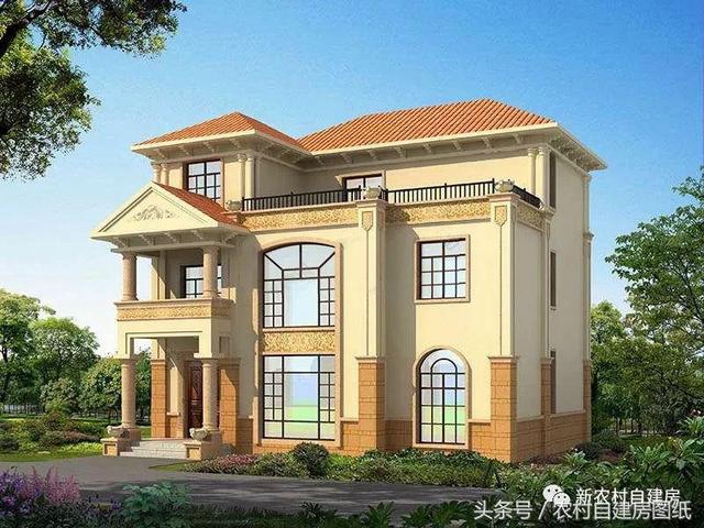 4款豪華農(nóng)村自建別墅圖，款款帶堂屋，配以園林庭院，假山水景，這樣的豪宅城里人有再多的錢也買不起。