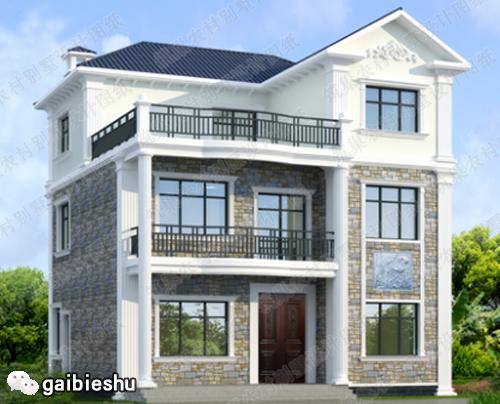 11×10米三層帶臥室套房私家別墅圖，2廳6臥造價30萬，文化石裝飾復(fù)古有韻味！