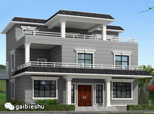 35萬三層平頂2廳7臥帶挑空餐廳+涼亭獨棟自建房設(shè)計圖紙，比較符合農(nóng)村建房審美