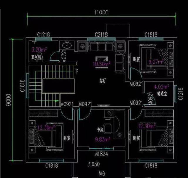 開間進(jìn)深9米，占地100平米的兩款二層農(nóng)村自建房設(shè)計(jì)圖，非常實(shí)用的戶型