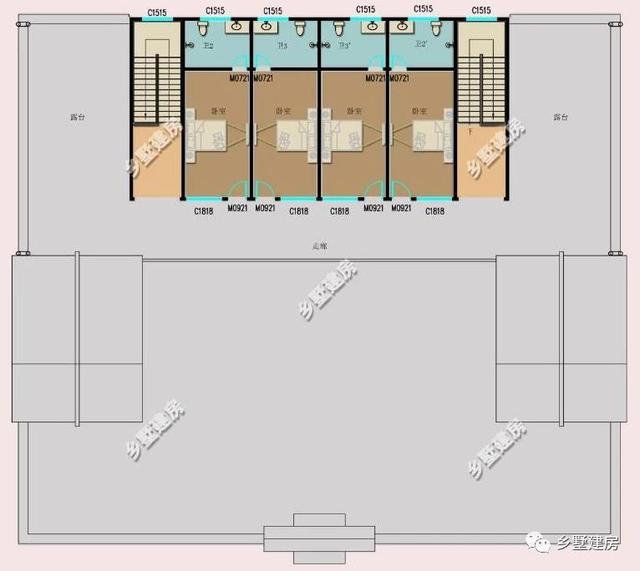 50萬(wàn)農(nóng)村四合院雙拼別墅設(shè)計(jì)圖，小院露臺(tái)車庫(kù)一應(yīng)俱全