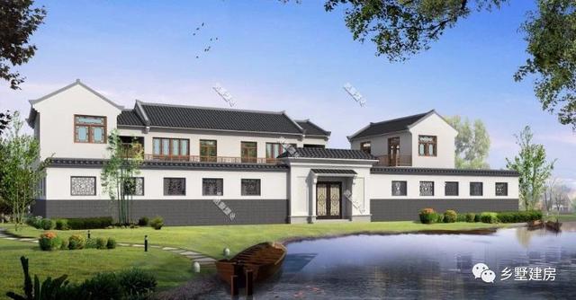 50萬(wàn)農(nóng)村四合院雙拼別墅設(shè)計(jì)圖，小院露臺(tái)車庫(kù)一應(yīng)俱全