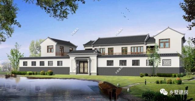 50萬(wàn)農(nóng)村四合院雙拼別墅設(shè)計(jì)圖，小院露臺(tái)車庫(kù)一應(yīng)俱全