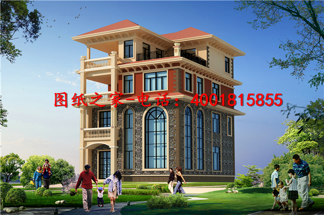 3棟最新款三層半別墅圖片，建其中一棟都可以成地標(biāo)建筑（全套施工圖）