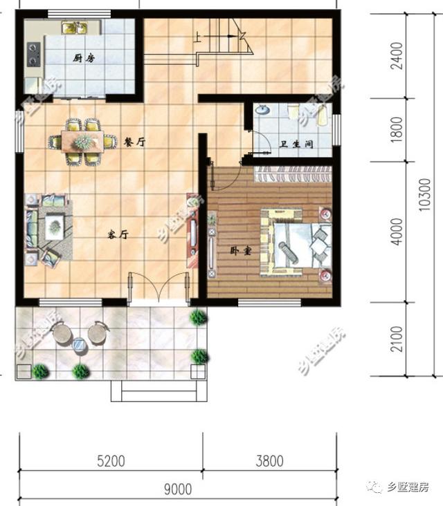 18萬(wàn)三層農(nóng)村新別墅圖，五室兩廳還有一個(gè)大露臺(tái)，真是太劃算了