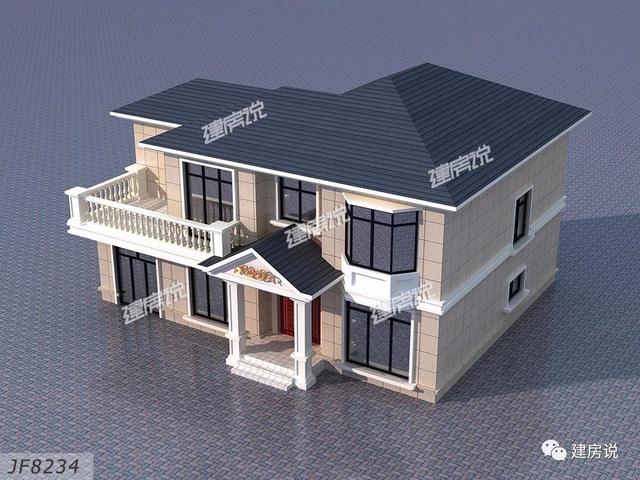 3套二層歐式別墅圖，現(xiàn)代亮麗的外觀，第1套26萬建，可以說非常便宜了