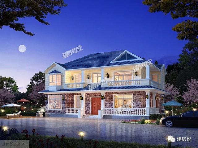 3套二層歐式別墅圖，現(xiàn)代亮麗的外觀，第1套26萬建，可以說非常便宜了