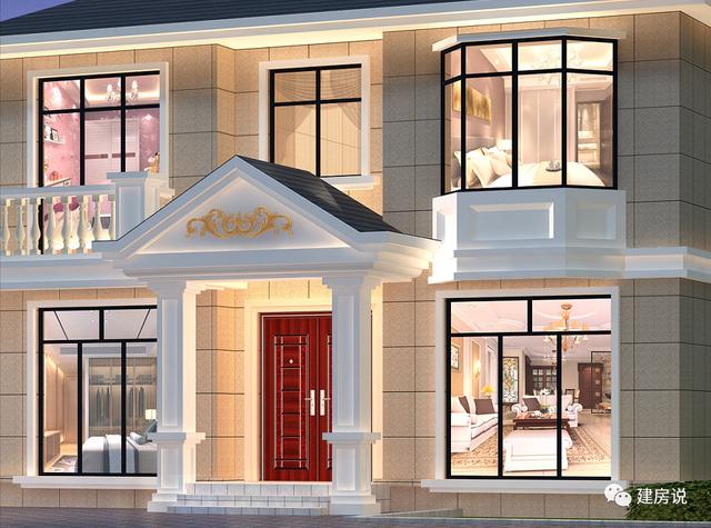 3套二層歐式別墅圖，現(xiàn)代亮麗的外觀，第1套26萬建，可以說非常便宜了