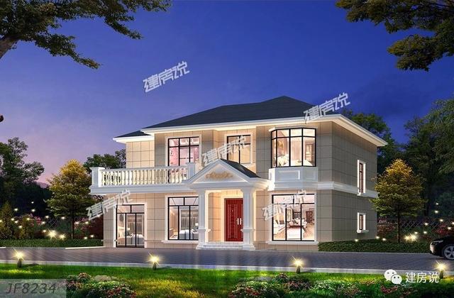 3套二層歐式別墅圖，現(xiàn)代亮麗的外觀，第1套26萬建，可以說非常便宜了