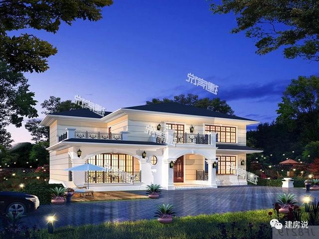 3套二層歐式別墅圖，現(xiàn)代亮麗的外觀，第1套26萬建，可以說非常便宜了