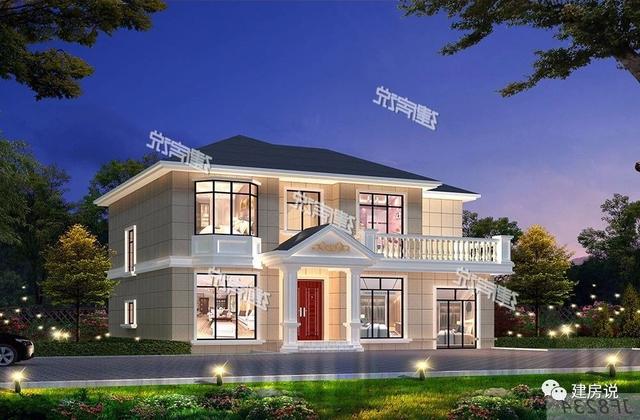 3套二層歐式別墅圖，現(xiàn)代亮麗的外觀，第1套26萬建，可以說非常便宜了