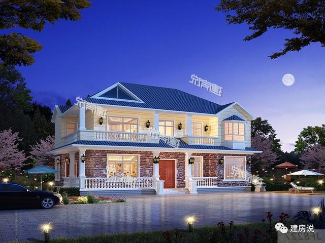 3套二層歐式別墅圖，現(xiàn)代亮麗的外觀，第1套26萬建，可以說非常便宜了