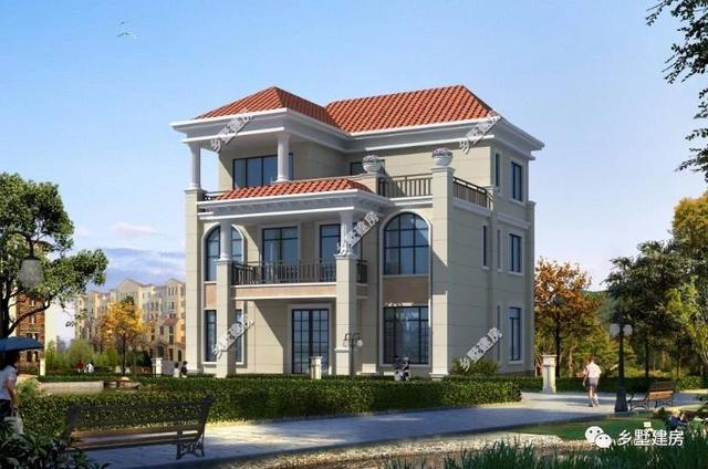 40萬建11X11米農(nóng)村三層別墅圖，美觀實(shí)用，完全符合中國人對于房子的審美追求