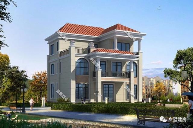 40萬建11X11米農(nóng)村三層別墅圖，美觀實(shí)用，完全符合中國人對于房子的審美追求