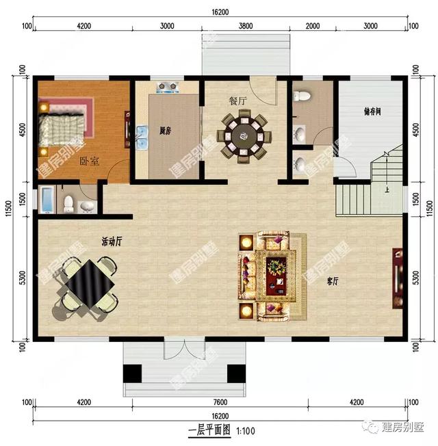 16.2×11.5米四層別墅設計圖，農村自建房的典范，內外兼修養(yǎng)眼又實用