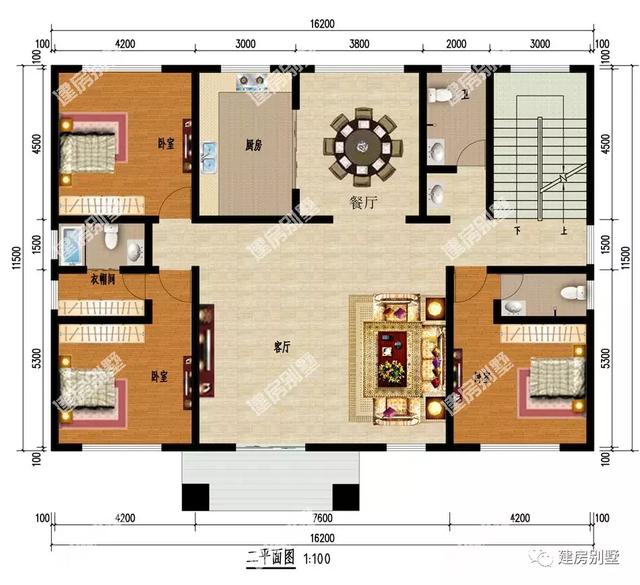 16.2×11.5米四層別墅設計圖，農村自建房的典范，內外兼修養(yǎng)眼又實用