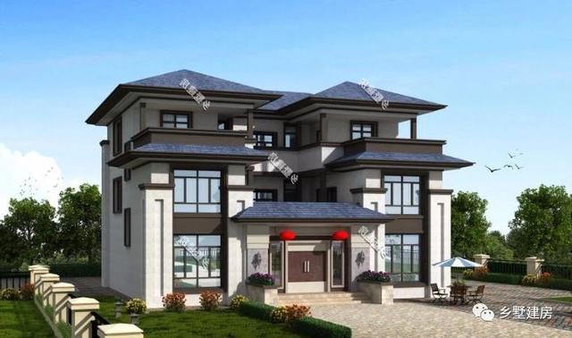 新款階梯式外觀三層四合院別墅圖，快來(lái)看看，內(nèi)外兼修！