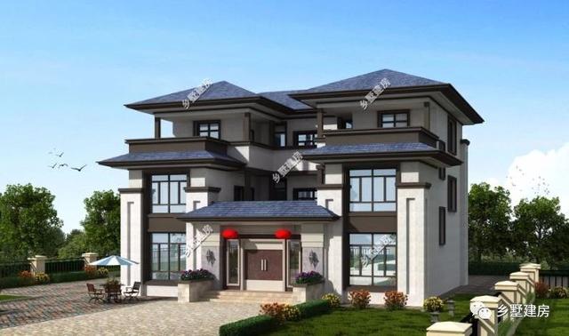 新款階梯式外觀三層四合院別墅圖，快來(lái)看看，內(nèi)外兼修！