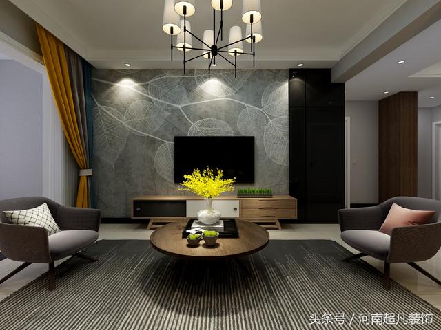 120平現(xiàn)代簡(jiǎn)約的裝修效果圖，撥動(dòng)你的心弦，邊線條都很硬朗，空間大方簡(jiǎn)約，讓人心曠神怡