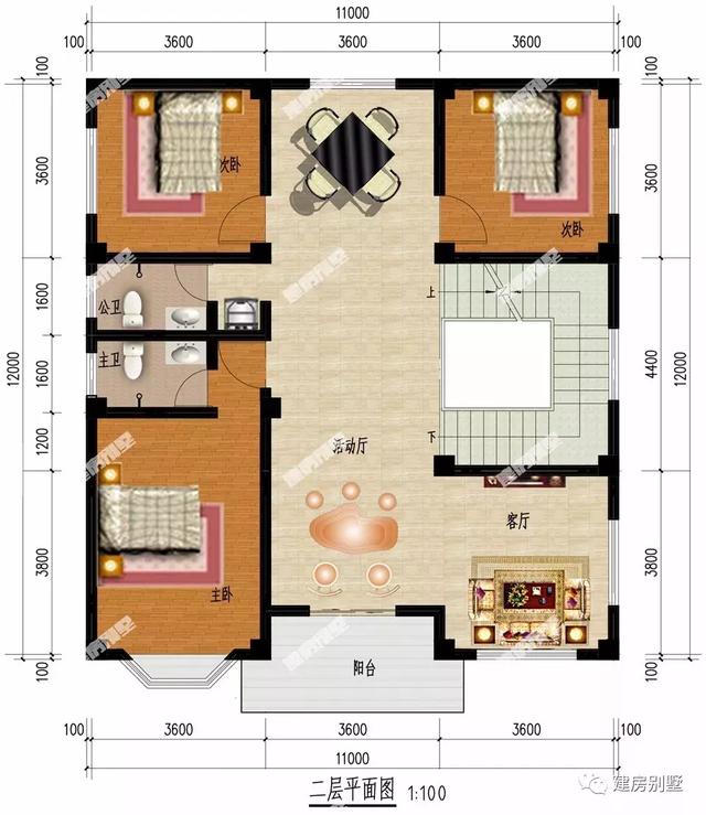 3棟平屋頂設(shè)計的農(nóng)村別墅設(shè)計圖，簡單實用，建了第二款戶型的已經(jīng)超千戶家庭