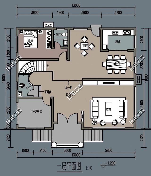 三層農(nóng)村別墅設(shè)計圖，挑空大廳旋轉(zhuǎn)樓梯，給你一個時尚鄉(xiāng)村生活