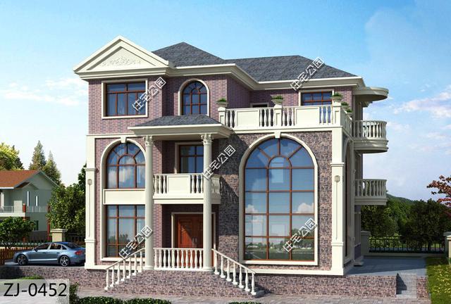 三層農(nóng)村別墅設(shè)計圖，挑空大廳旋轉(zhuǎn)樓梯，給你一個時尚鄉(xiāng)村生活