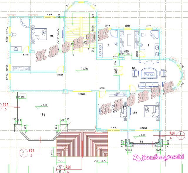75萬總建筑面積700平米高端大氣三層花園大型別墅設計圖，真的超級豪華大氣