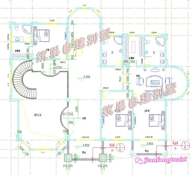 75萬總建筑面積700平米高端大氣三層花園大型別墅設計圖，真的超級豪華大氣