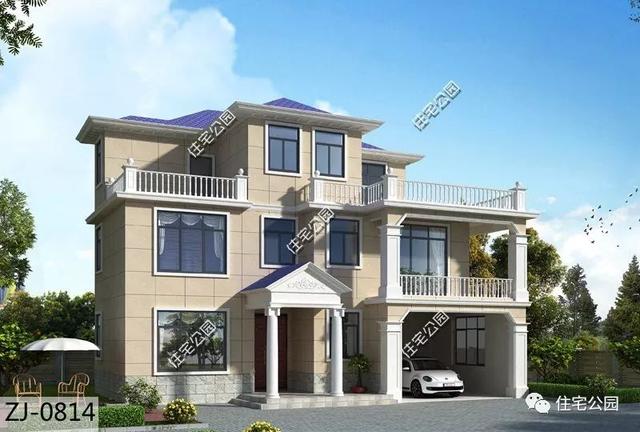 占地14×13農(nóng)村自建房設(shè)計(jì)圖，3層40萬帶露臺(tái)和車庫，老百姓都喜歡建