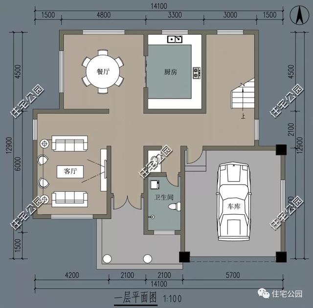 占地14×13農(nóng)村自建房設(shè)計(jì)圖，3層40萬帶露臺(tái)和車庫，老百姓都喜歡建