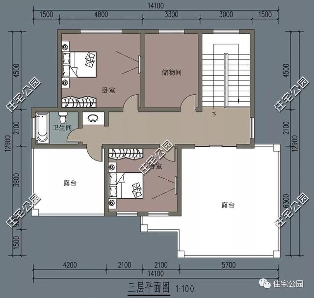 占地14×13農(nóng)村自建房設(shè)計(jì)圖，3層40萬帶露臺(tái)和車庫，老百姓都喜歡建