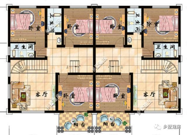 一套圖紙建兩棟別墅，在農(nóng)村自建房就需要這樣的設(shè)計(jì)圖紙，既方便又省錢(qián)