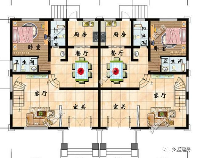 一套圖紙建兩棟別墅，在農(nóng)村自建房就需要這樣的設(shè)計(jì)圖紙，既方便又省錢(qián)