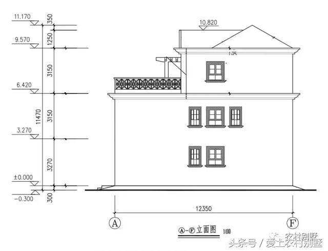 10x12米三層農(nóng)村自建房設(shè)計(jì)圖，挑空客廳，主體造價(jià)35萬(wàn)，簡(jiǎn)直不要太經(jīng)濟(jì)適用