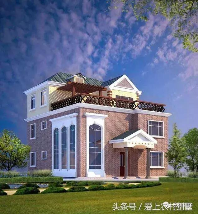 10x12米三層農(nóng)村自建房設(shè)計(jì)圖，挑空客廳，主體造價(jià)35萬(wàn)，簡(jiǎn)直不要太經(jīng)濟(jì)適用