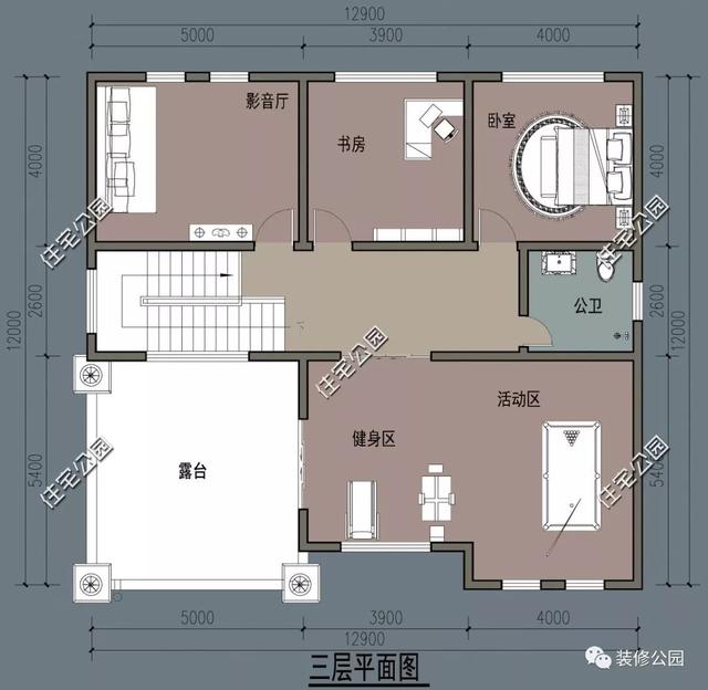 12×13米三層歐式別墅設(shè)計(jì)圖，落地窗+挑空客廳，設(shè)計(jì)的十分精致