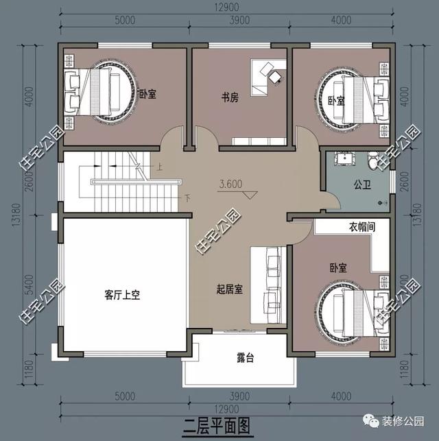 12×13米三層歐式別墅設(shè)計(jì)圖，落地窗+挑空客廳，設(shè)計(jì)的十分精致