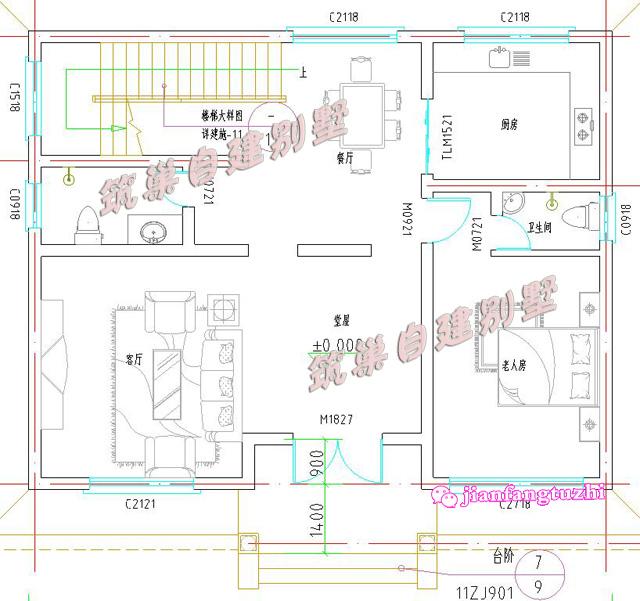 20萬100㎡12x9米二層典型現(xiàn)代農(nóng)村別墅設(shè)計(jì)圖，主體磚混結(jié)構(gòu)