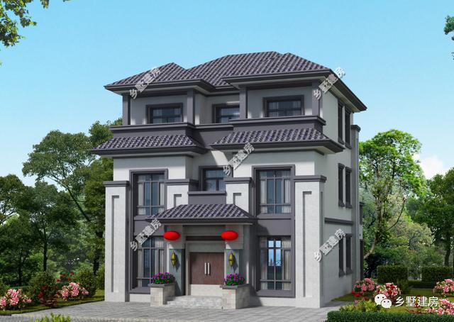 農(nóng)村中式別墅設(shè)計(jì)圖，帶佛堂、茶室、花院，9X12米，造價(jià)只要38萬！