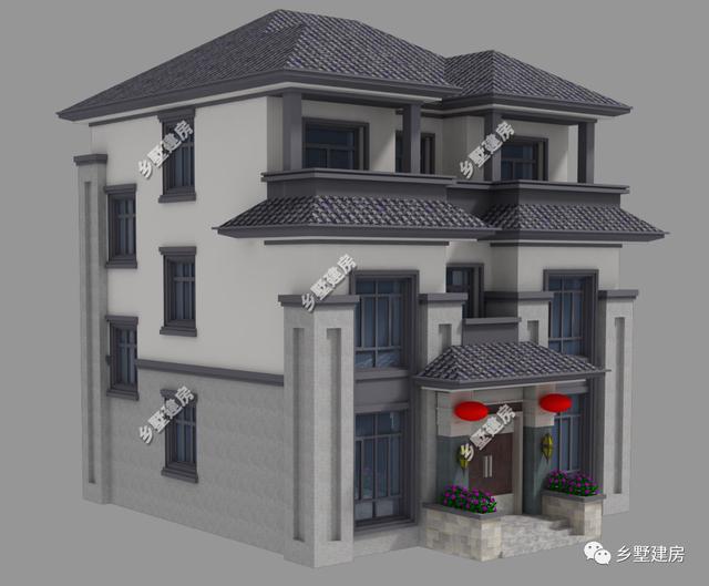 農(nóng)村中式別墅設(shè)計(jì)圖，帶佛堂、茶室、花院，9X12米，造價(jià)只要38萬！